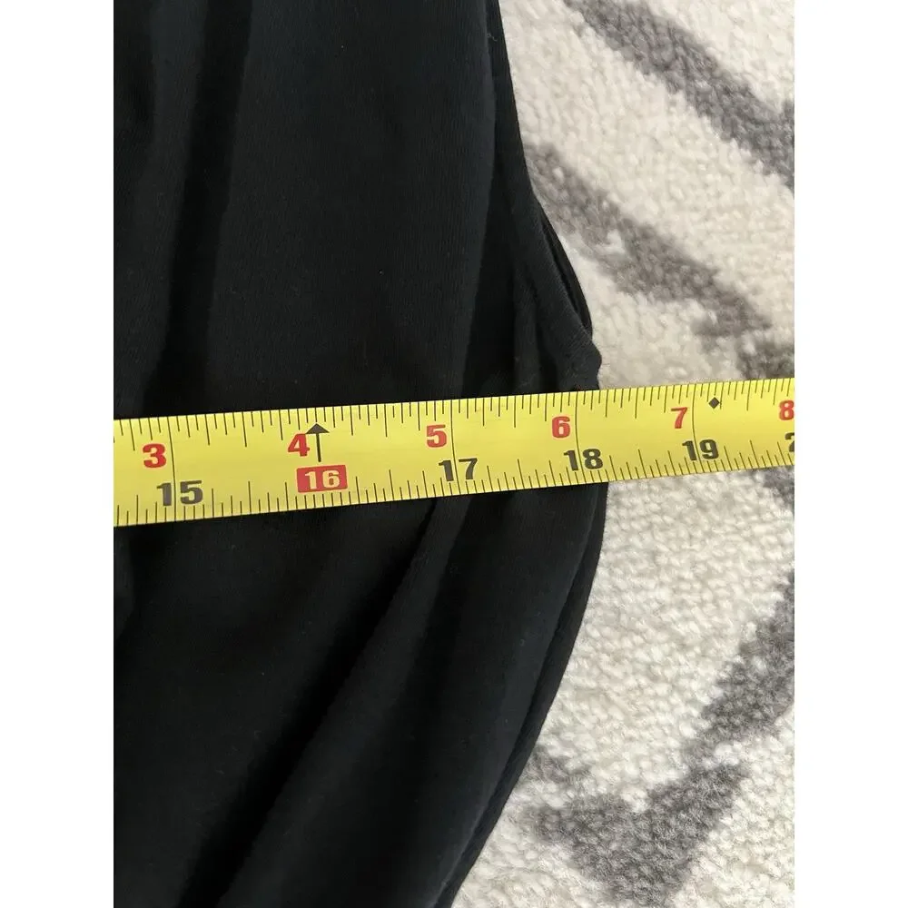 BANANA REPUBLIC Women's Black Organic 100% Cotton V Neck Midi Dress Sz M - Picture 12 of 12